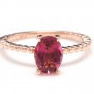 1.40 Carats Natural Tourmaline 14K Solid Rose Gold Ring