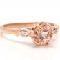 1.06 Carats Natural Morganite and Diamond 14K Solid Rose Gold Ring