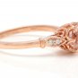 1.06 Carats Natural Morganite and Diamond 14K Solid Rose Gold Ring