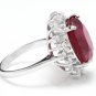14.05 Carats Red Ruby and Natural Diamond 14K Solid White Gold Ring
