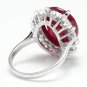 14.05 Carats Red Ruby and Natural Diamond 14K Solid White Gold Ring