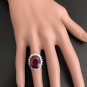14.05 Carats Red Ruby and Natural Diamond 14K Solid White Gold Ring