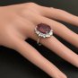 14.05 Carats Red Ruby and Natural Diamond 14K Solid White Gold Ring