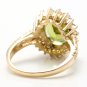 5.15 Carats Natural Peridot and Diamond 14K Solid Yellow Gold Ring