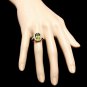5.15 Carats Natural Peridot and Diamond 14K Solid Yellow Gold Ring