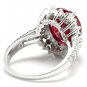 7.90 Carats Natural Red Ruby and Diamond 14K Solid White Gold Ring