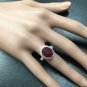 7.90 Carats Natural Red Ruby and Diamond 14K Solid White Gold Ring