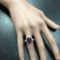 7.90 Carats Natural Red Ruby and Diamond 14K Solid White Gold Ring