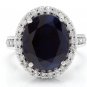 9.80 Carats Natural Sapphire and Diamond 14K Solid White Gold Ring