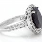 9.80 Carats Natural Sapphire and Diamond 14K Solid White Gold Ring