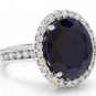 9.80 Carats Natural Sapphire and Diamond 14K Solid White Gold Ring