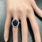 9.80 Carats Natural Sapphire and Diamond 14K Solid White Gold Ring
