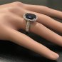 9.80 Carats Natural Sapphire and Diamond 14K Solid White Gold Ring