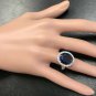 9.80 Carats Natural Sapphire and Diamond 14K Solid White Gold Ring