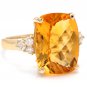 9.35 Carats NATURAL CITRINE and DIAMOND 14K Solid Yellow Gold Ring
