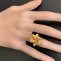 9.35 Carats NATURAL CITRINE and DIAMOND 14K Solid Yellow Gold Ring