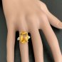 9.35 Carats NATURAL CITRINE and DIAMOND 14K Solid Yellow Gold Ring