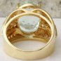 7.71Ct Natural Aquamarine and VS Diamond 14K Solid Yellow Gold Ring