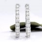 3.25Ct Natural  Diamond 14K Solid White Gold Hoop Earrings