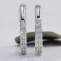 3.25Ct Natural  Diamond 14K Solid White Gold Hoop Earrings