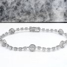 3.23Ct Natural Diamond 18K Solid White Gold Bracelet