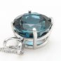 9.35Ct Natural London Blue Topaz 14K Solid White Gold Pendant Necklace