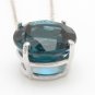 9.35Ct Natural London Blue Topaz 14K Solid White Gold Pendant Necklace