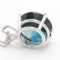 9.35Ct Natural London Blue Topaz 14K Solid White Gold Pendant Necklace