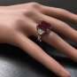 13.00 Carats Natural Red Ruby and Diamond 14K Solid White Gold Ring