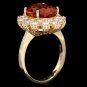5.90Ct Natural Madeira Citrine and Diamond 14K Solid Yellow Gold Ring