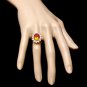 5.90Ct Natural Madeira Citrine and Diamond 14K Solid Yellow Gold Ring