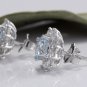 3.25Ct Natural Aquamarine and Diamond 14K Solid White Gold Earrings