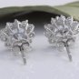 3.25Ct Natural Aquamarine and Diamond 14K Solid White Gold Earrings
