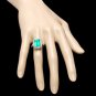 5.10Ct Natural Emerald & Diamond 14K Solid White Gold Ring