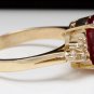 6.50 Carats Red Ruby and Diamond 14K Solid Yellow Gold Ring