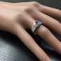 1.00 Carat NATURAL TANZANITE and DIAMOND 14K Solid White Gold Ring