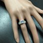 1.00 Carat NATURAL TANZANITE and DIAMOND 14K Solid White Gold Ring