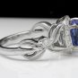 2.00 Carats NATURAL TANZANITE and DIAMOND Platinum Ring