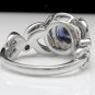2.00 Carats NATURAL TANZANITE and DIAMOND Platinum Ring