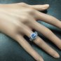 2.00 Carats NATURAL TANZANITE and DIAMOND Platinum Ring