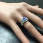 2.00 Carats NATURAL TANZANITE and DIAMOND Platinum Ring