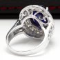8.20Ct Natural Blue Sapphire & Diamond 14K White Solid Gold Ring