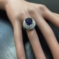 8.20Ct Natural Blue Sapphire & Diamond 14K White Solid Gold Ring