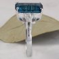 8.85 Carats Natural LONDON BLUE TOPAZ & Diamond 14K Solid White Gold Ring