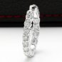 3.00Ct Natural Diamond 14K Solid White Gold Hoop Earrings
