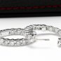 3.00Ct Natural Diamond 14K Solid White Gold Hoop Earrings