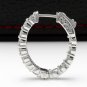 3.00Ct Natural Diamond 14K Solid White Gold Hoop Earrings