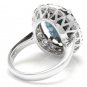 12.15Ct Natural Blue Sapphire & Diamond 14K White Solid Gold Ring