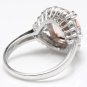 5.75 Carats Natural Morganite and Diamond 14K Solid White Gold Ring