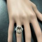 5.75 Carats Natural Morganite and Diamond 14K Solid White Gold Ring